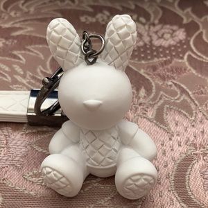 NEW white bunny resin charm with loop